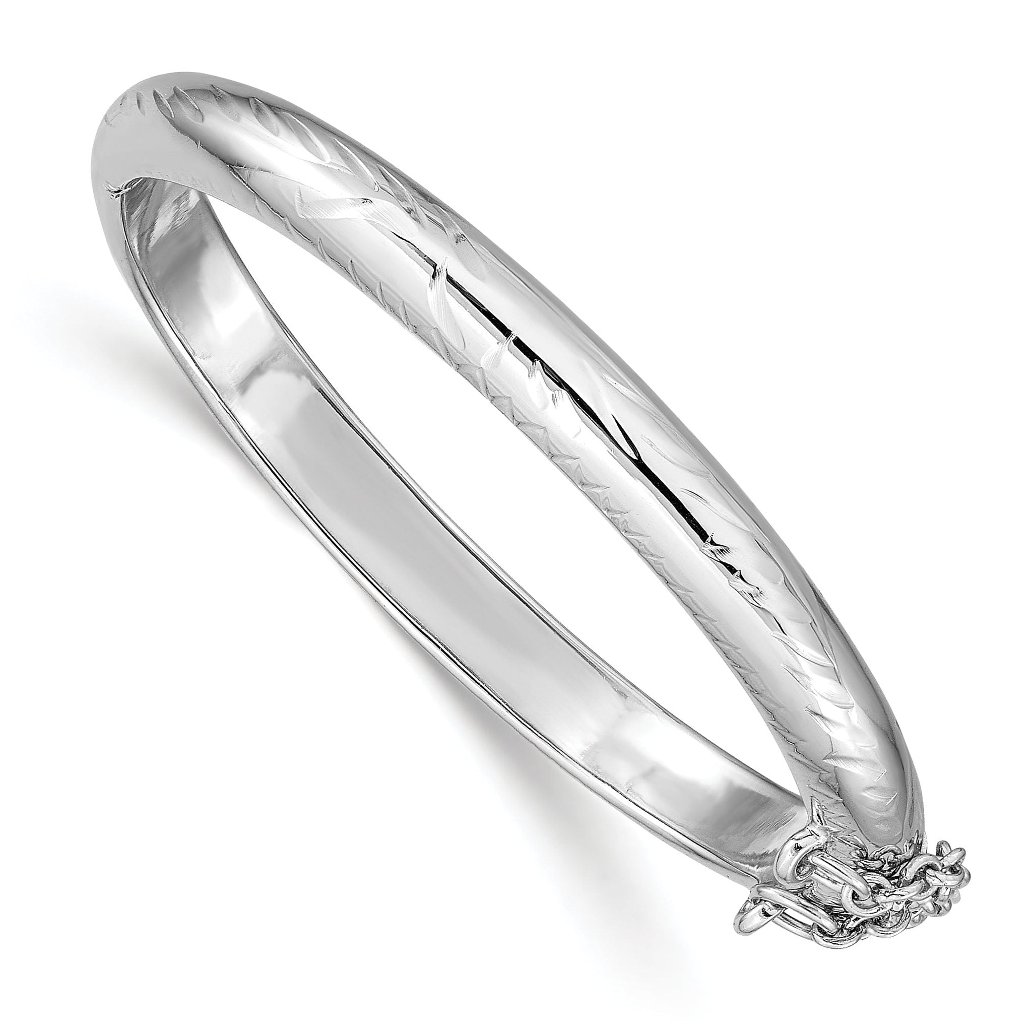 Sophia Jewelers Sterling Silver Children's Hinged Bangle with Safety Clasp