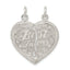 Sterling Silver 925 Best Friend Break Apart Heart Charm Polished Finish