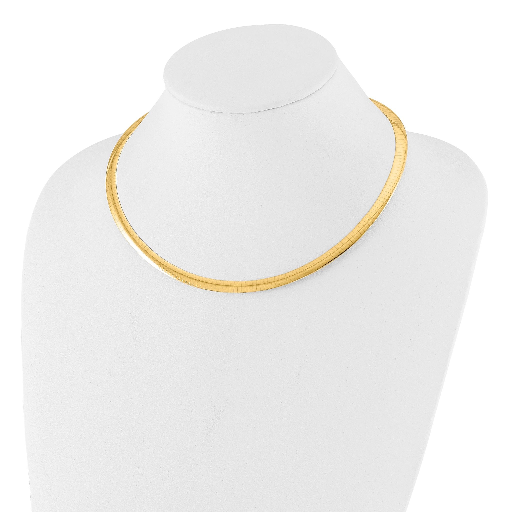 14K 6mm Two-tone Reversible Omega Necklace
