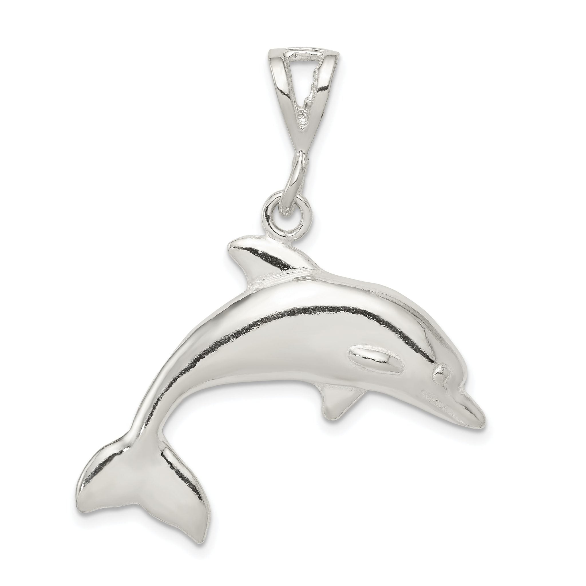 Sophia Jewelers Men's 925 Sterling Silver Polished Dolphin Pendant Main image