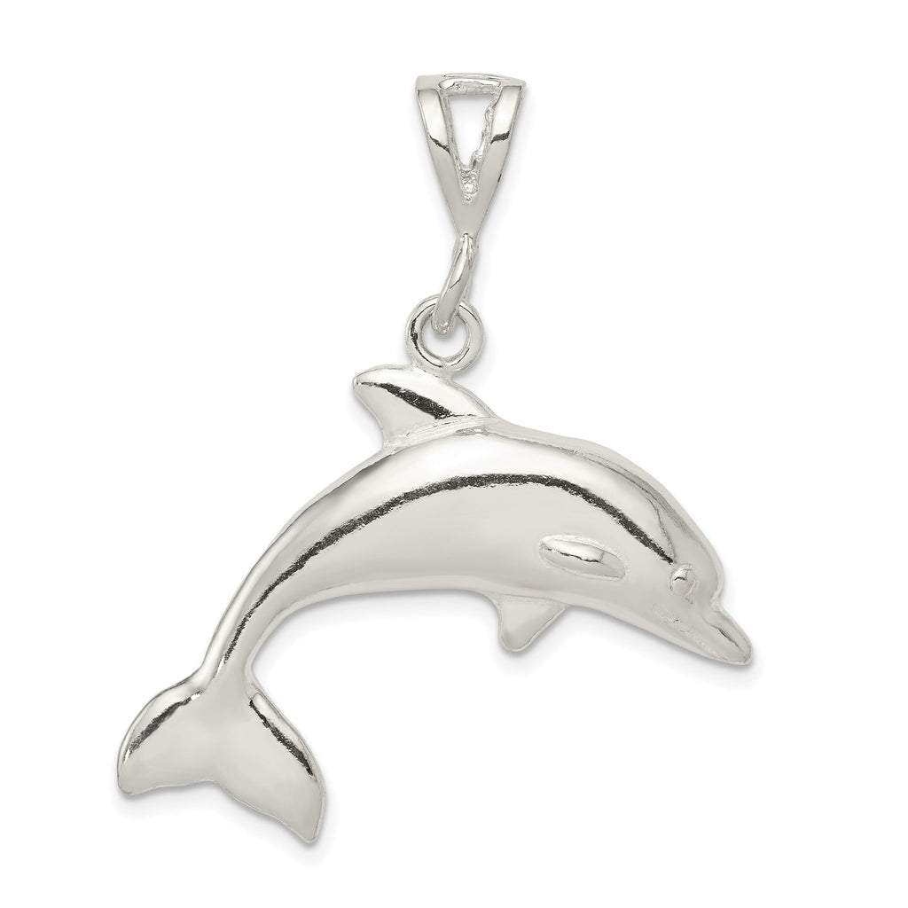 Sophia Jewelers Men's 925 Sterling Silver Polished Dolphin Pendant