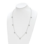 Sophia Jewelers Sterling Silver CZ Necklace with 7 Flower Stations