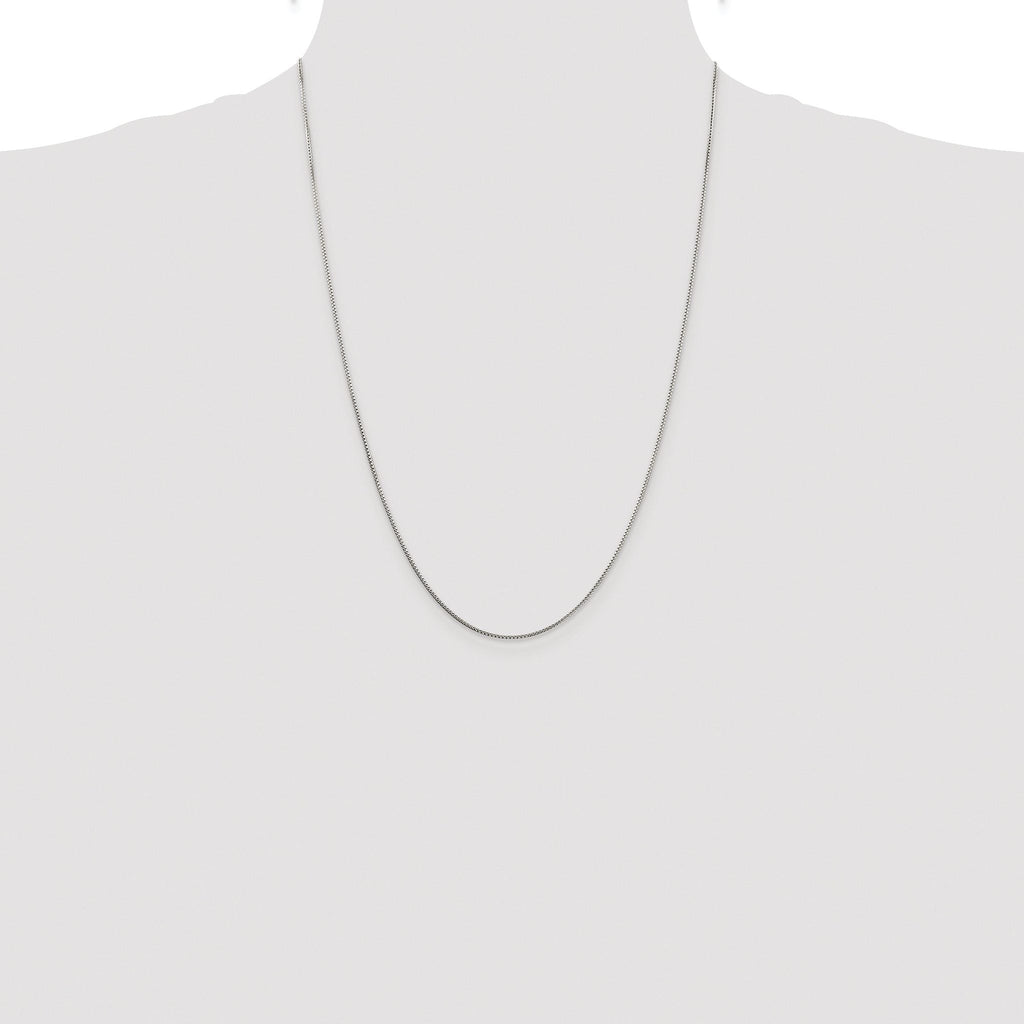 8-Sided Box Chain Necklace in Sterling Silver, 1mm