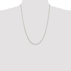 8-Sided Box Chain Necklace in Sterling Silver, 1mm