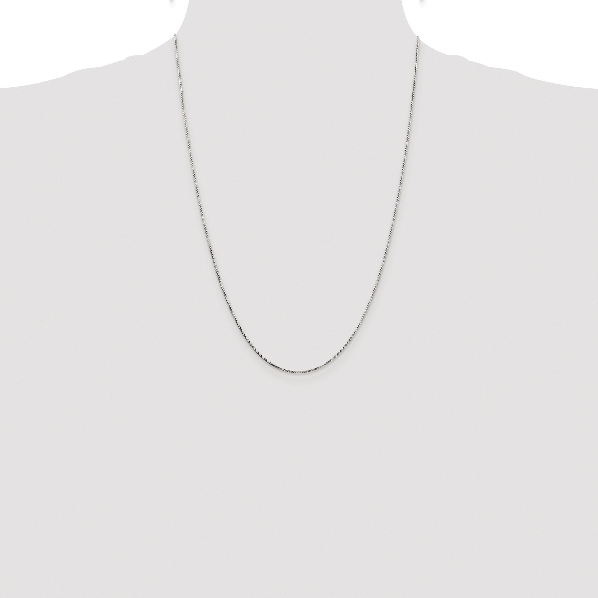 8-Sided Box Chain Necklace in Sterling Silver, 1mm