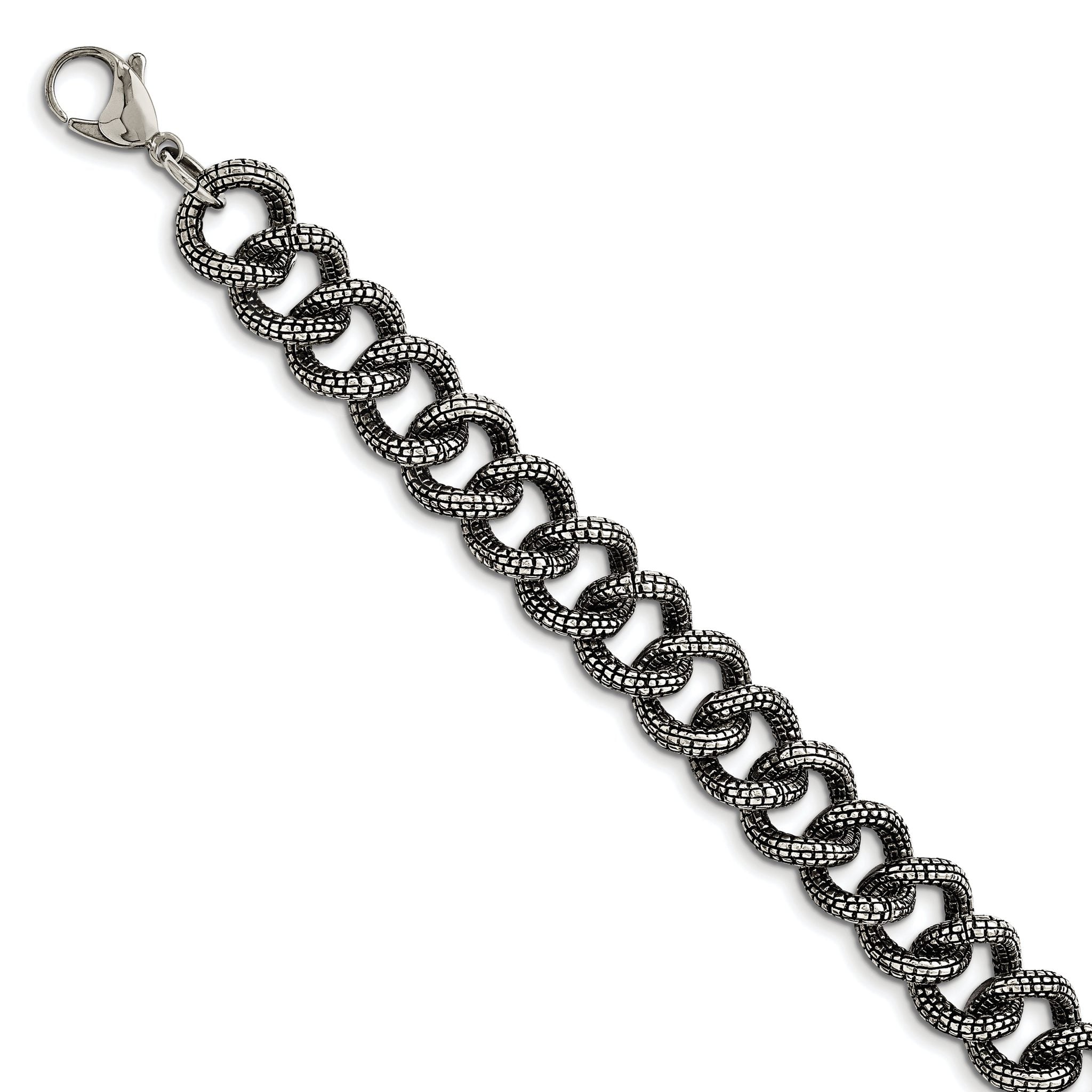 Sophia Jewelers Antiqued Stainless Steel Men's Link Necklace Gift Ready Secondary image