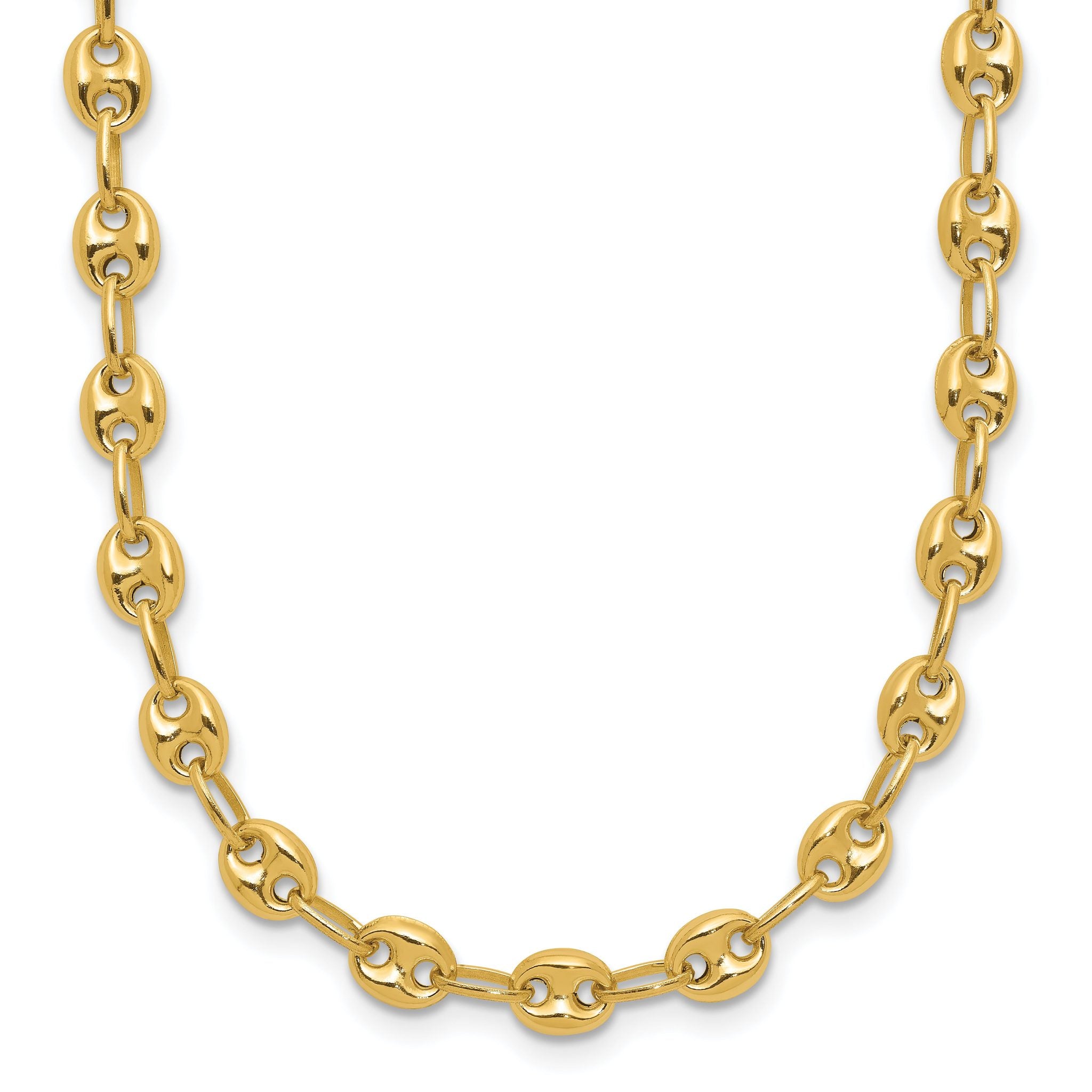 14K Polished Puffed Mariner Link Necklace Main image