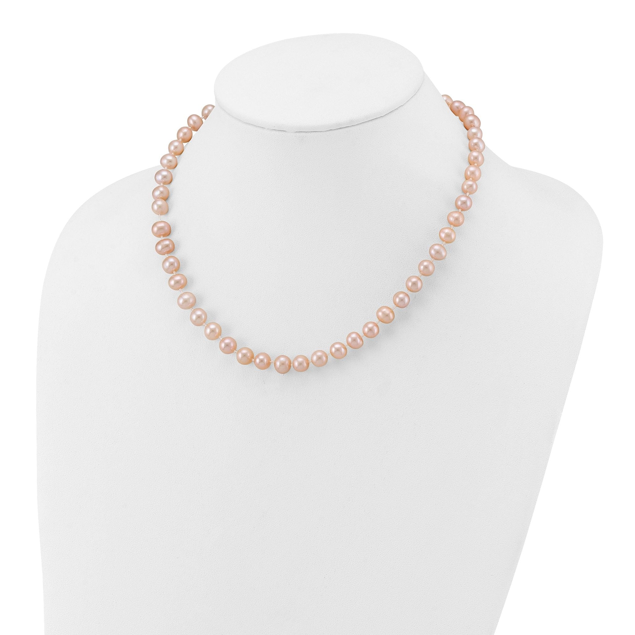 14K Gold Filled 7-8mm Pink Cultured Freshwater Pearl Necklace
