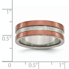 Grooved Brown IP Wedding Band in Titanium, 8mm