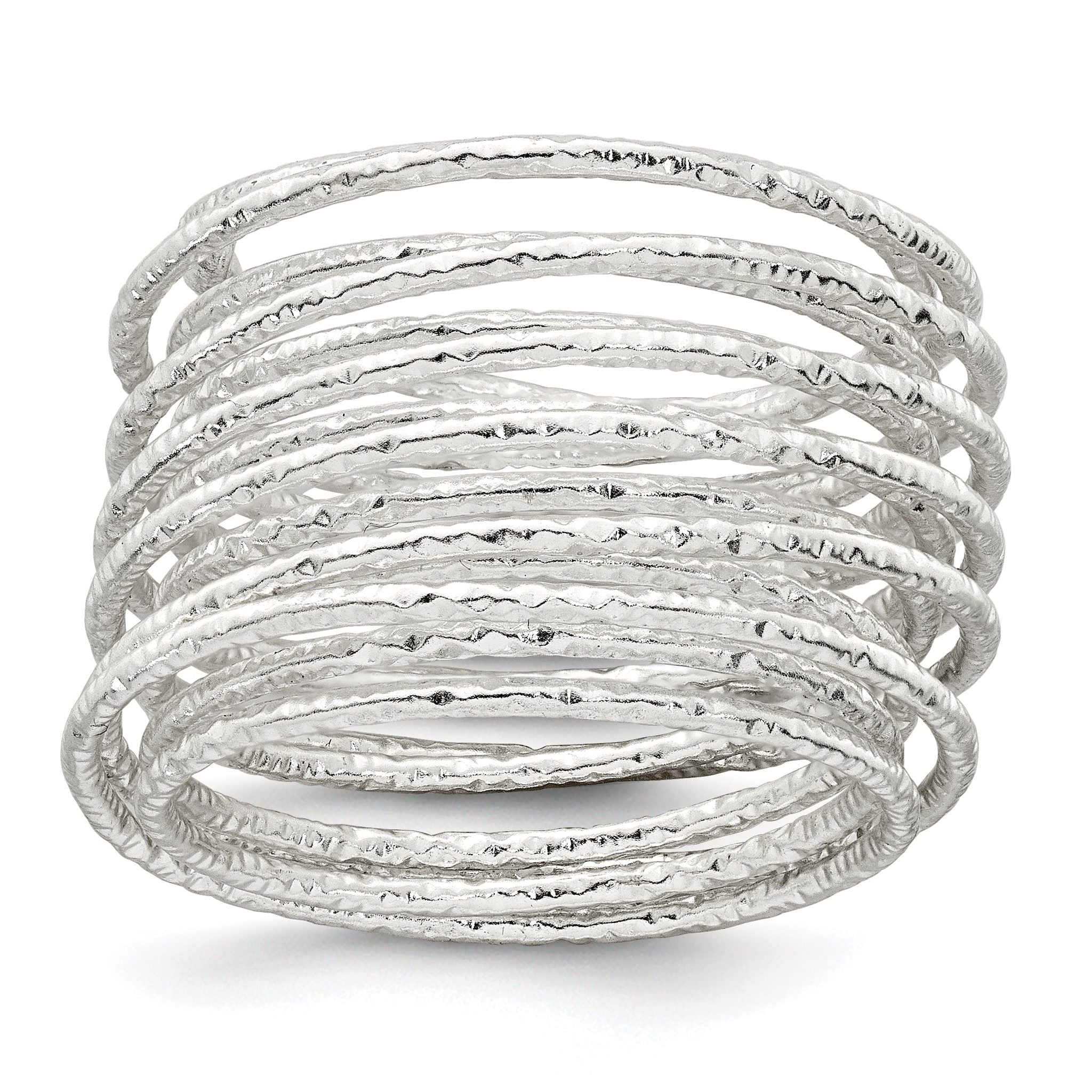 Wrapped Spring Flexible Ring in Sterling Silver