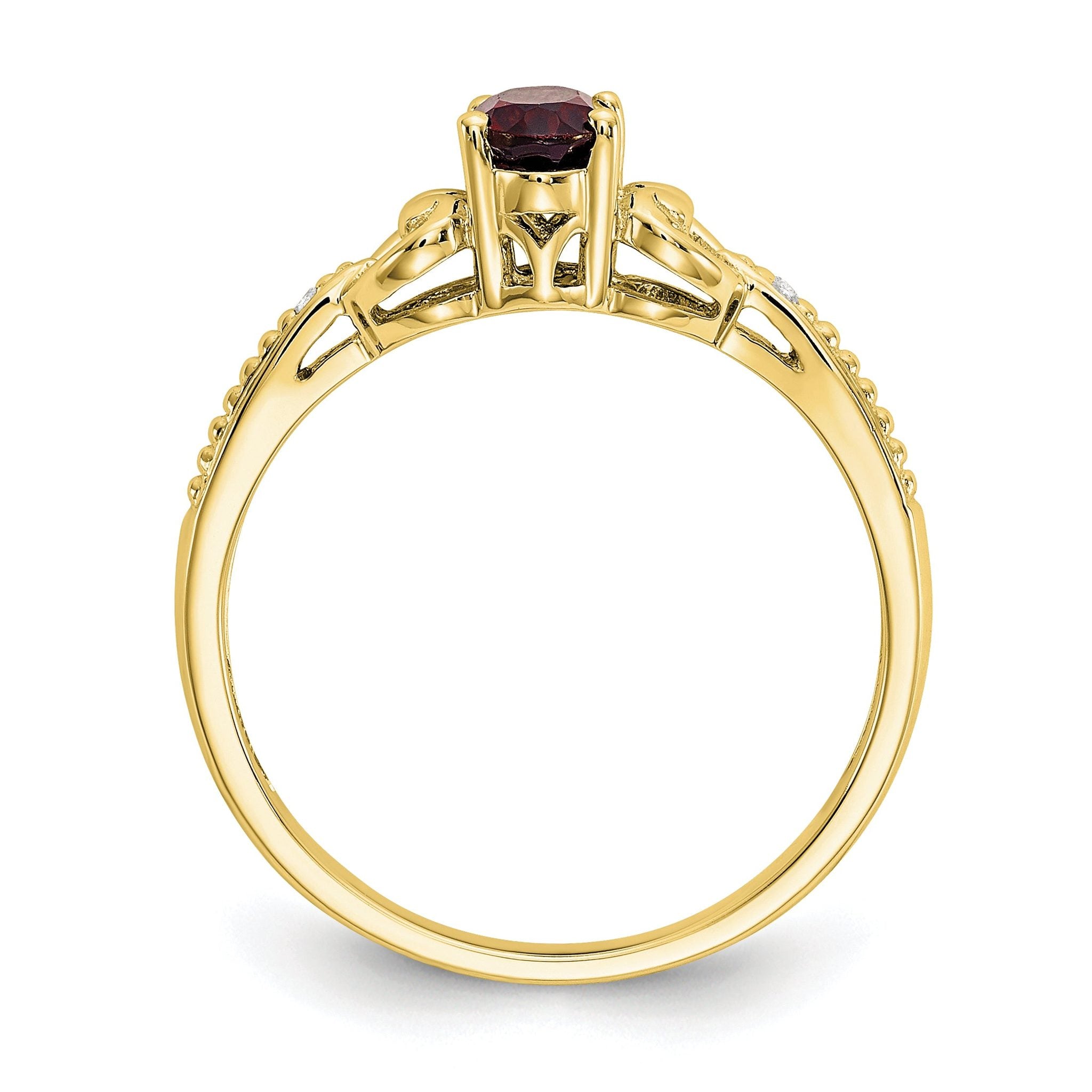 10K Garnet and Diamond Ring Secondary image