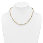 14k Two Tone Polished 5.25mm Round Fancy Link 18 inch Necklace