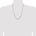 Sterling Silver Rhodium-plated 7.5mm Diamond-cut Long Link Cable Chain