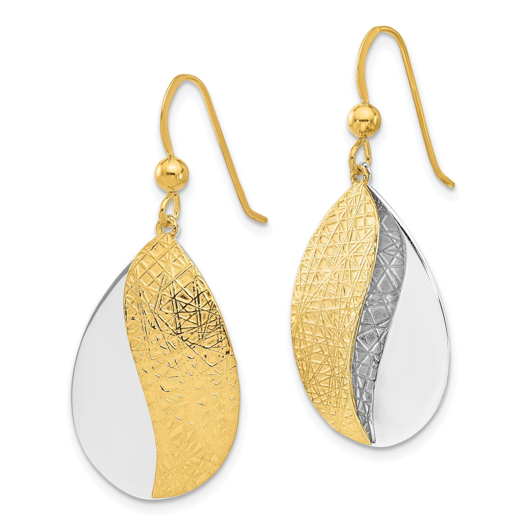 Sterling Silver Rh-plt and Gold-tone Radiant Essence Dangle Earrin Secondary image