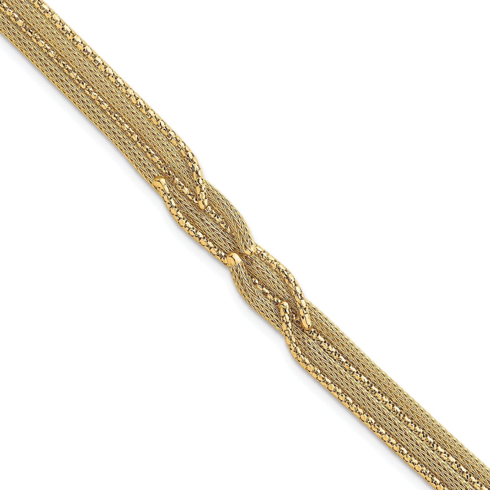 14K Textured Woven Mesh Fancy 7.5 inch Bracelet Main image