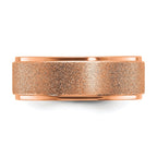 Laser-Cut Wedding Band in Titanium with Rose IP Center, 8mm