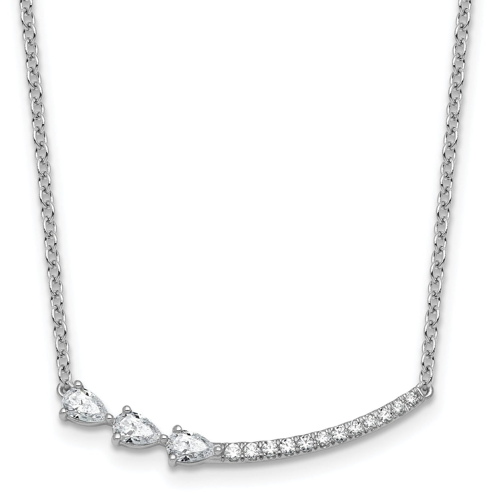 14k White Gold 3/4 carat Lab Grown Daimond VS+ F+ Complete 18 inch Fashion Bar Necklace