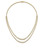 14k 15 1/2 carat Lab Grown Diamond VS+ F+ Complete 20 inch Graduated Layered Tennis Necklace