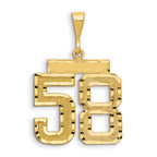 Number 58 Charm in 14K Yellow Gold, Diamond-Cut - Sophia Jewelers
