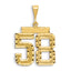 14K Gold Large Brushed Diamond-Cut Number 58 Charm by Sophia Jewelers