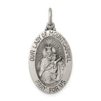 Sterling Silver 925 Antiqued Our Lady of Mount Carmel Pendant Vintage Grace