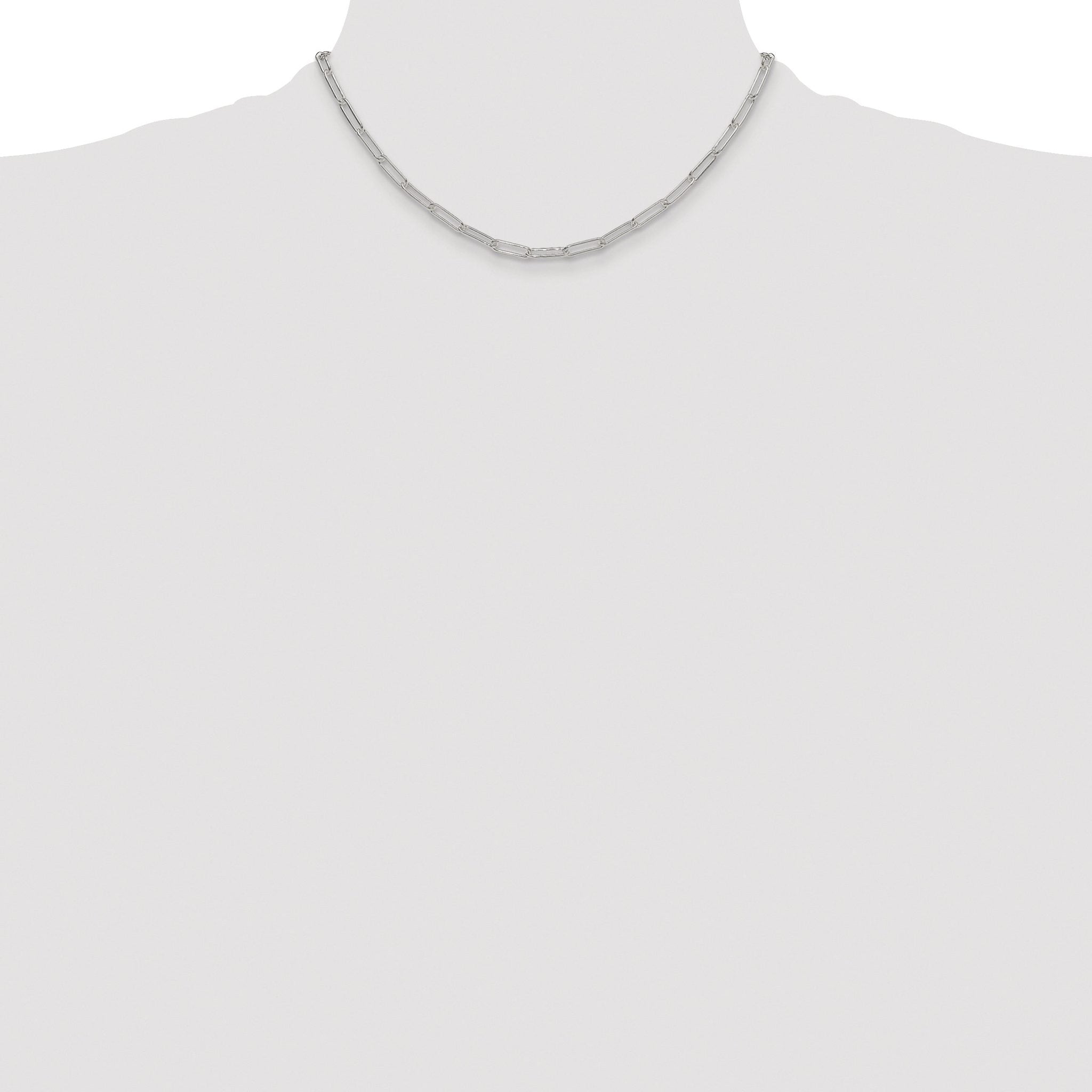 Polished Paperclip Chain Necklace in Sterling Silver, 3.5mm