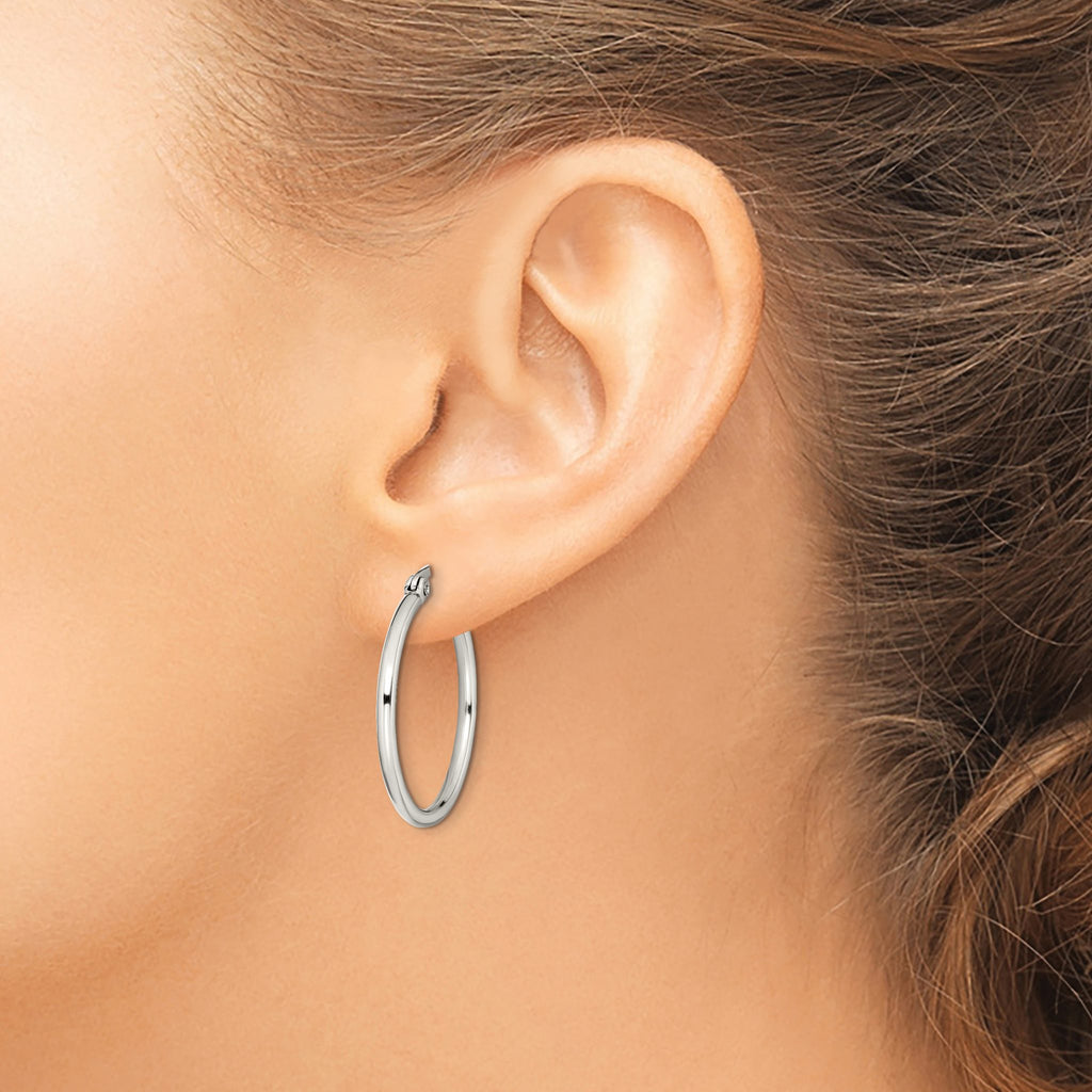 Stainless Steel Polished Hoop Earrings for Women