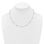 14k White Gold Complete 3/4 carat Bezel-set Diamond and Cable Chain 13-Station 16 inch Necklace