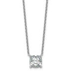 14k White Gold 4 carat Lab Grown Diamond VS+ F+ Cushion Complete 18 inch Four Prong Pendant Necklace