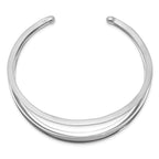 Sterling Silver Rhodium-plated 3-Bar Cuff Bangle