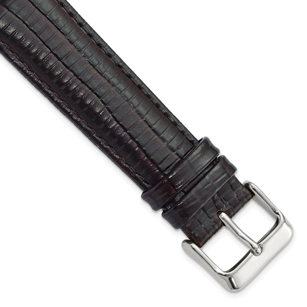 Teju Lizard Grain Leather Watch Band in Brown, 14mm