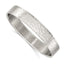 Stainless Steel Brushed and Polished Hammered Bangle Bracelet for Women
