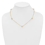 14K Gold Filled 7-8mm 5-Station White Cultured Freshwater Pearl Necklace