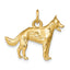 14K Gold 3D German Shepherd Charm with Polished Finish