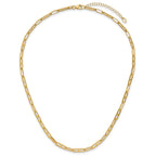 14K Polished Fancy Link w/1.5in ext. Necklace