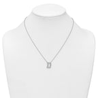 14k White Gold 1/2 carat Lab Grown Diamond VS+ F+ Complete Letter D 18 inch Initial Necklace