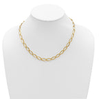 14K Polished Fancy Oval Link Necklace