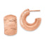 Sterling Silver Rose Gold-Plated Hoop Earrings with Diamond-Cut Polished Finish