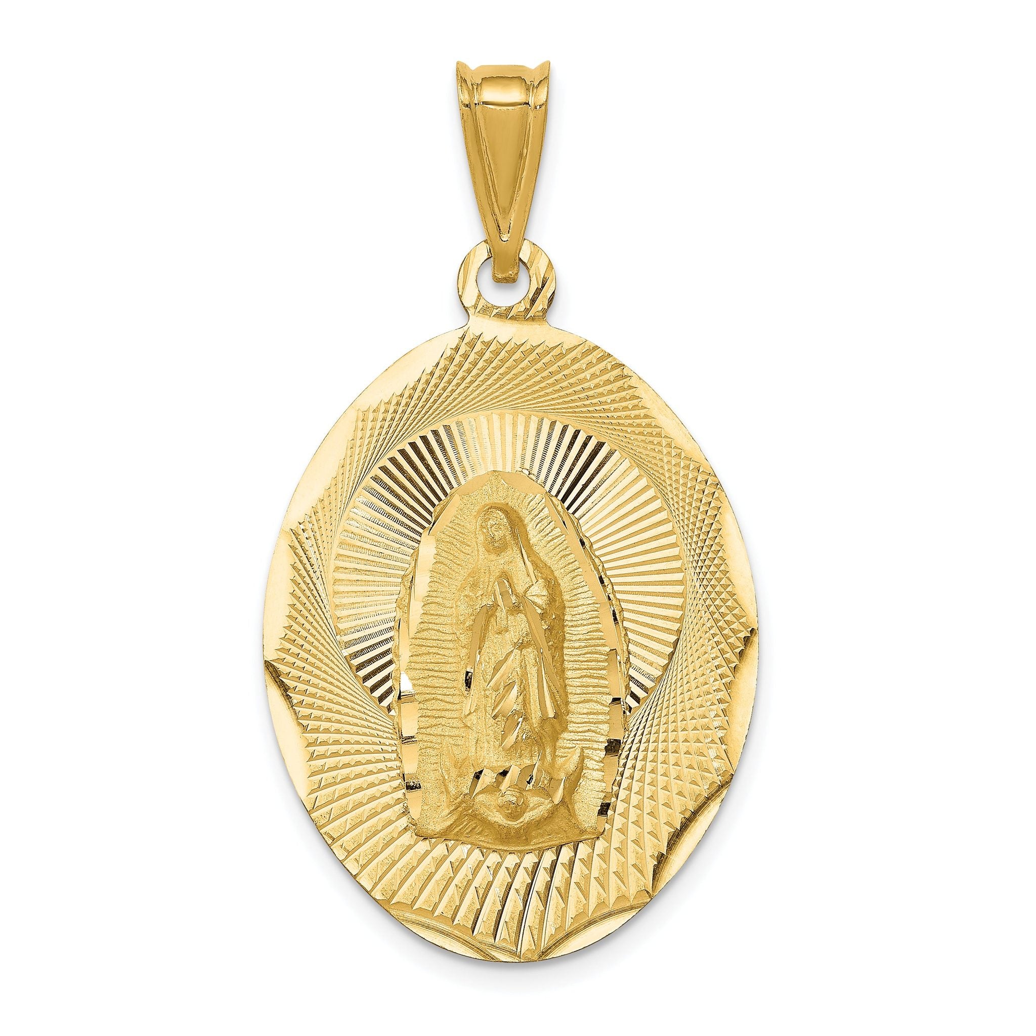14K Polished D/C  Lady Of Guadalupe Oval Pendant Main image