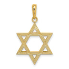 14K Gold Star of David Pendant with Closed Back Elegant Design 33mm