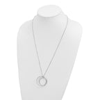 Sterling Silver Rhodium-plated Polished Diamond Cut w/2in ext. Necklace
