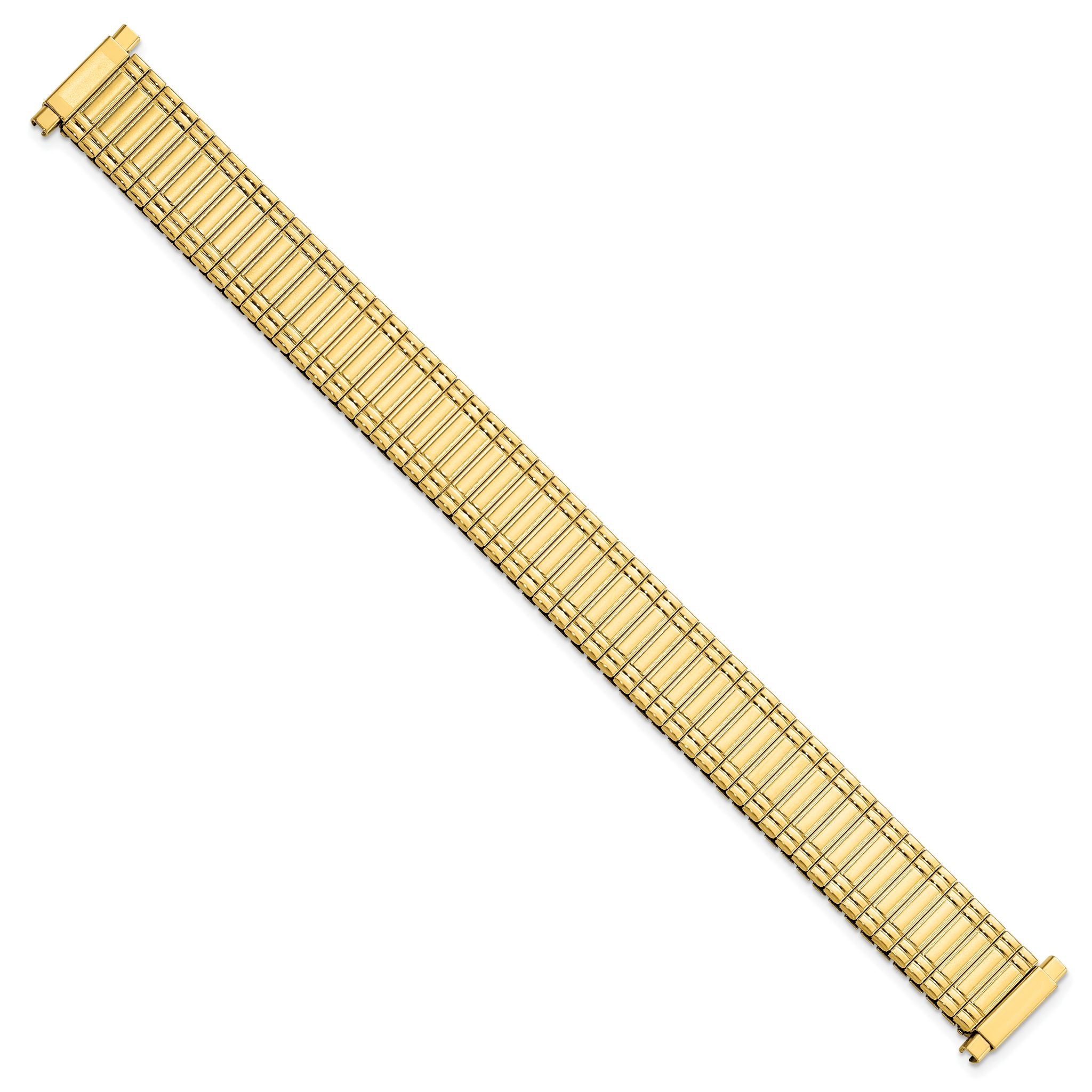 11-15mm Ladies Sanded and Polished Gold-tone Stainless Steel Thin-Flexo Expansion Link 6 inch Watch Band Secondary image