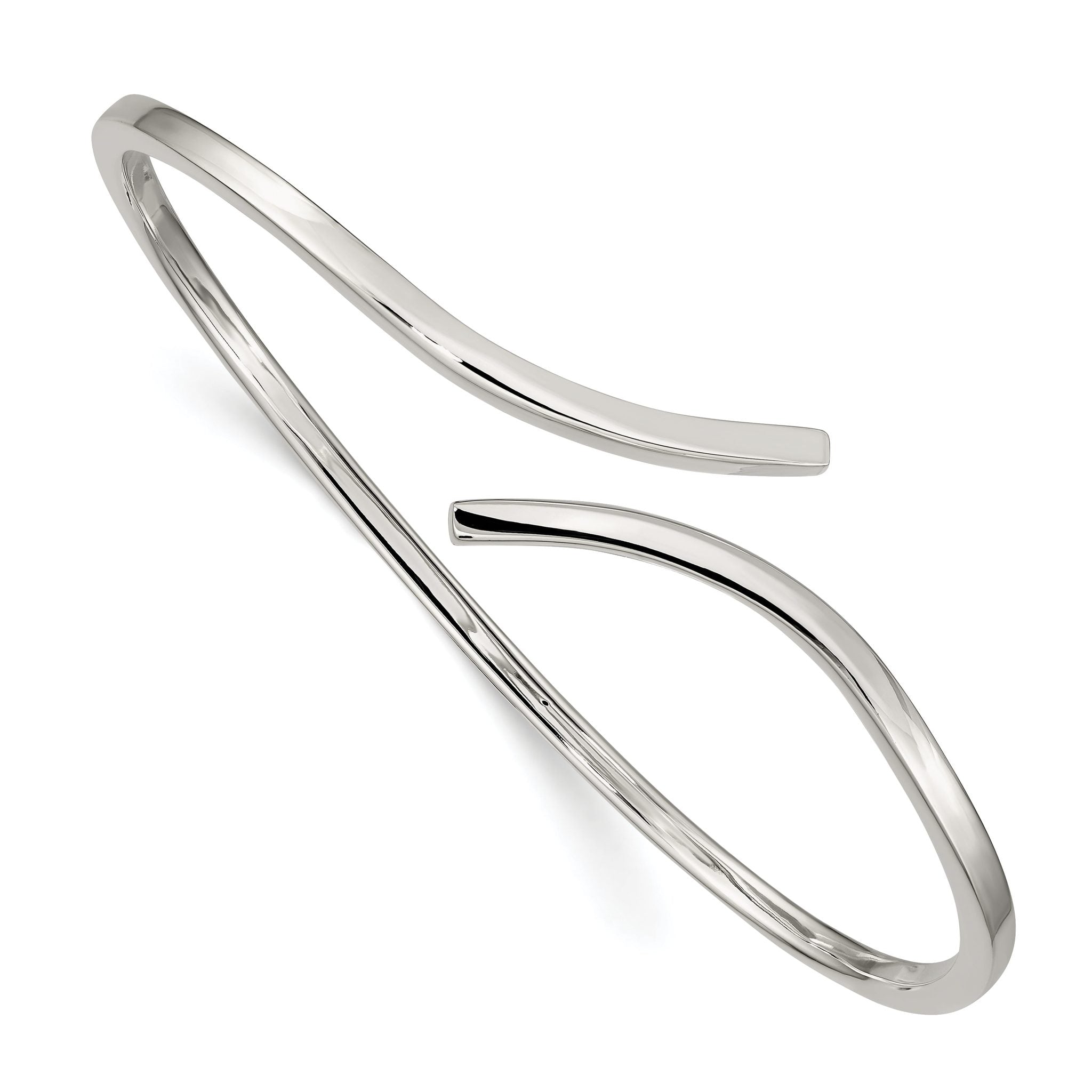 Sophia Jewelers Sterling Silver Flexible Cuff Bangle with Polished Finish