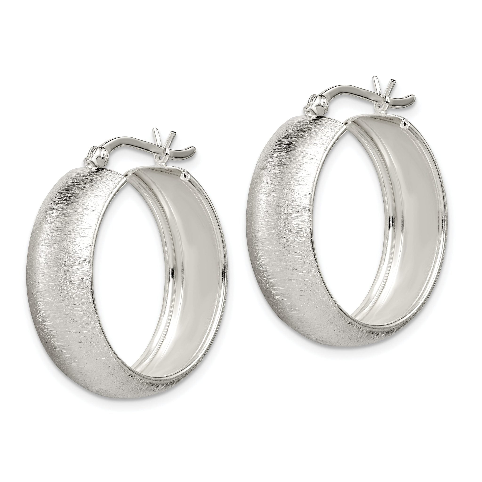 Sterling Silver 925 Hoop Earrings with Laser-Cut Design & Anti-Tarnish Finish