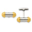 Polished Stainless Steel Gold-Tone Cuff Links