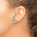 Sterling Silver Rhodium Diam. & White Topaz Earring Jacket