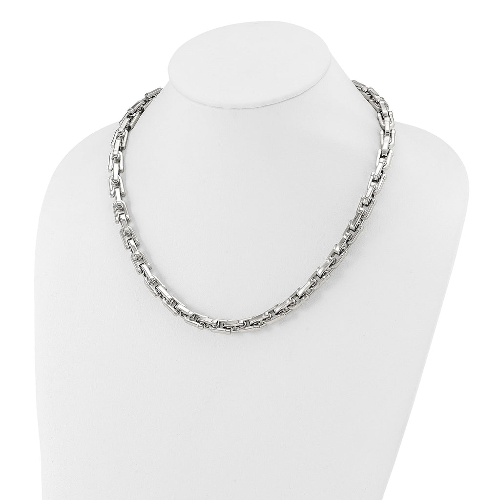 Polished Link Necklace in Stainless Steel, 7mm