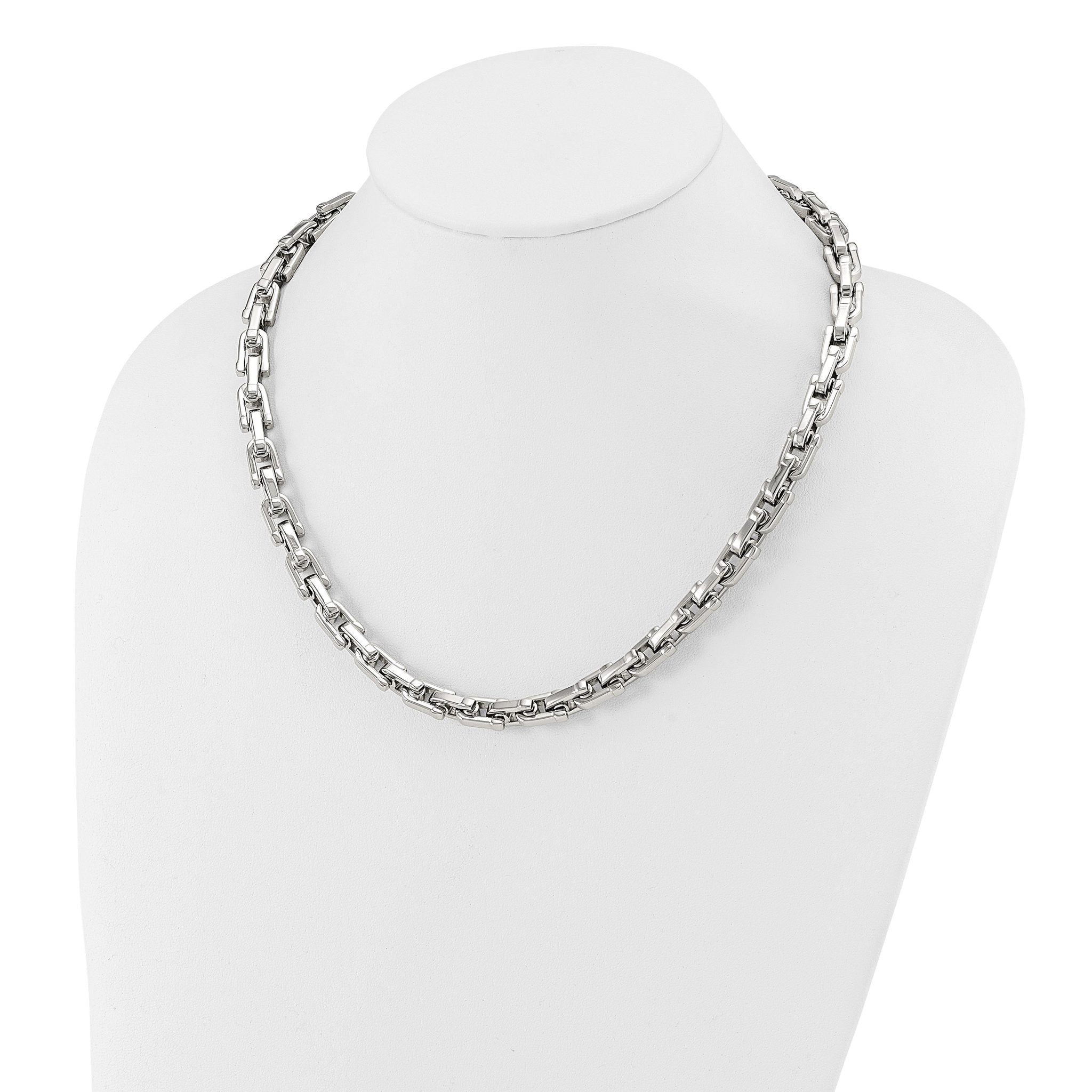 Polished Link Necklace in Stainless Steel, 7mm