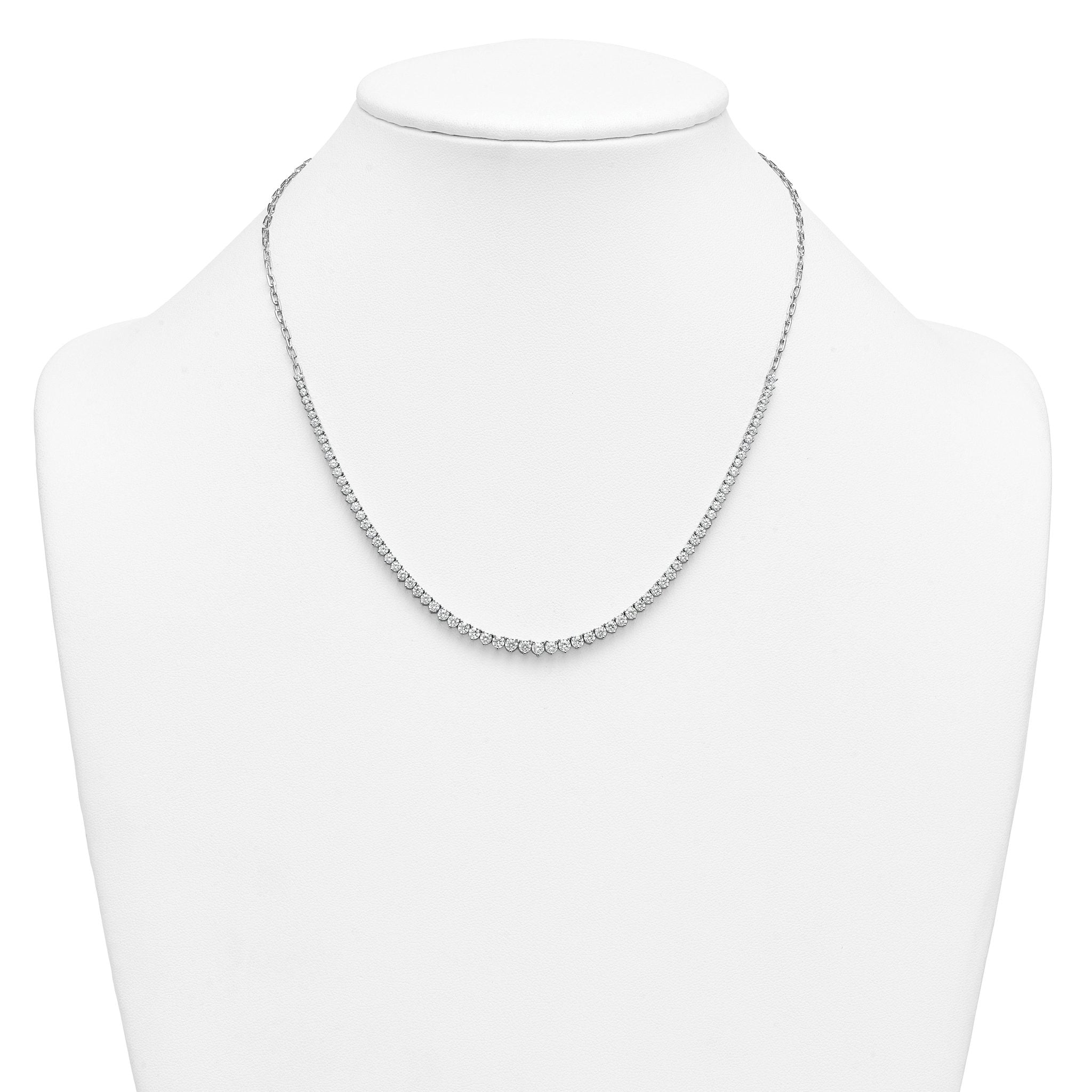 14k White Gold 4 carat Lab Grown Diamond VS+ F+ Complete 18 inch Fashion Tennis Necklace