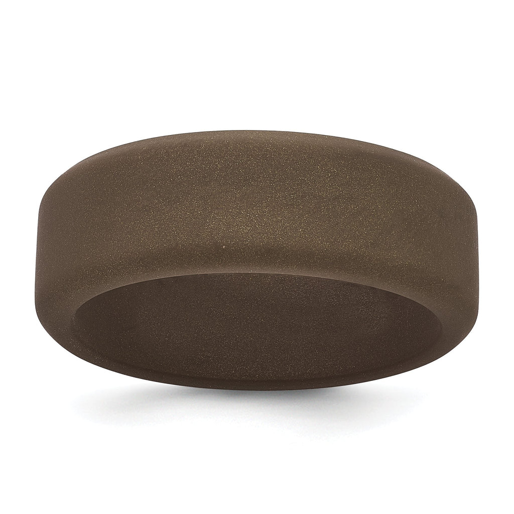 Bronze Metallic Silicone Band Ring with 8mm Width Featuring Sleek, Modern Finish